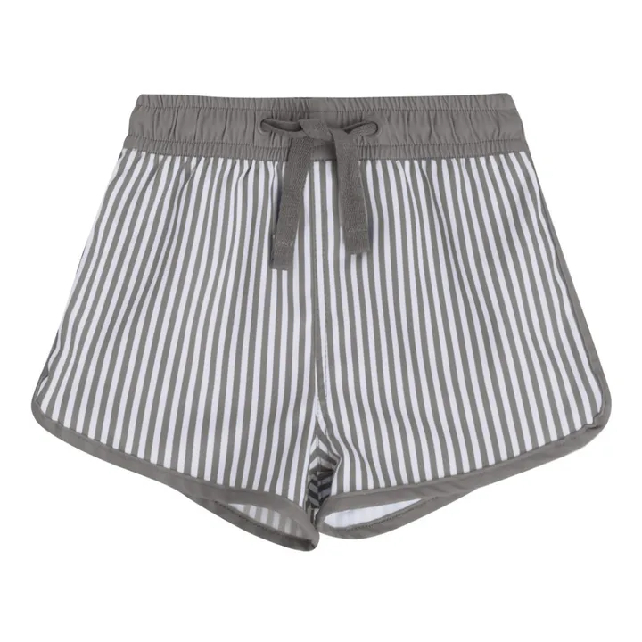 Rylee + Cru Short de Bain Rayé | Gris