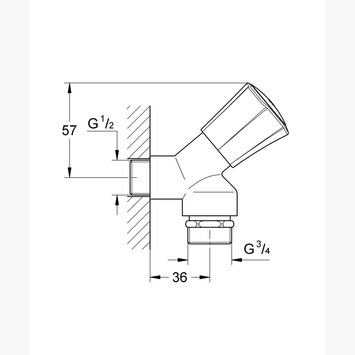 Grohe wasmachinekraan Costa L 1/2