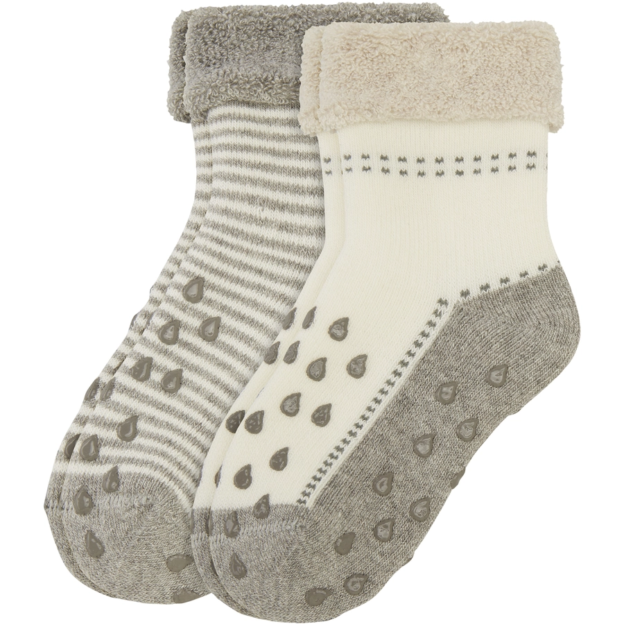 Camano Socken Baby Crawling ABS 2er-Pack  grey melange