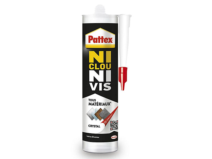 Colle de fixation Pattex Ni clou ni vis tous matériaux Crystal 290g