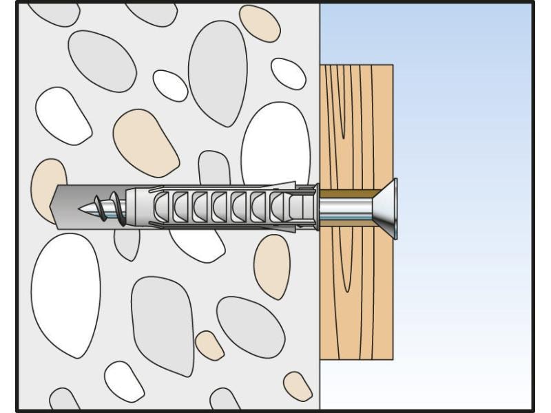 Fischer Dübel SX 5 x 25, 50 Stück Kraftvolle Nylondübel