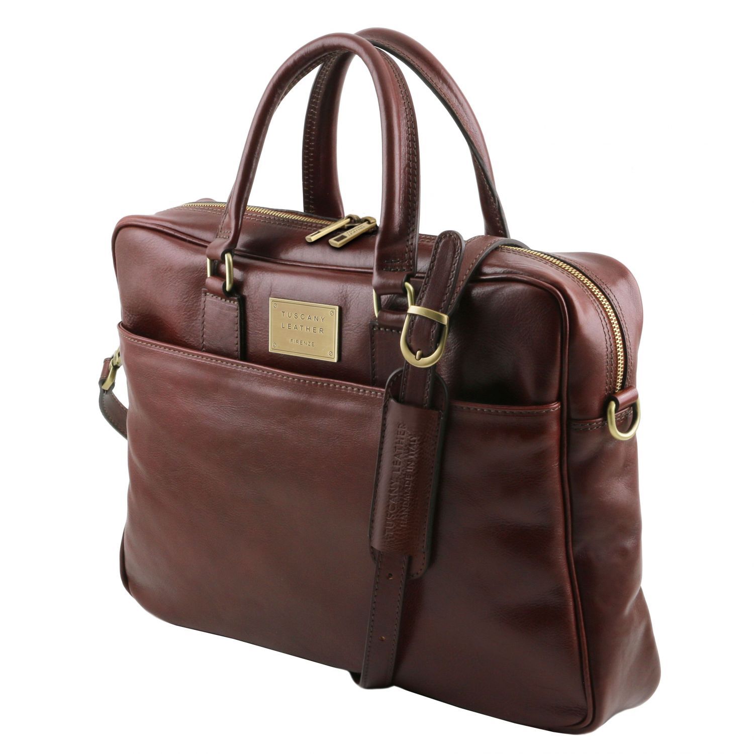 TL141241 – Urbino – leren laptop Aktetas with front pocket