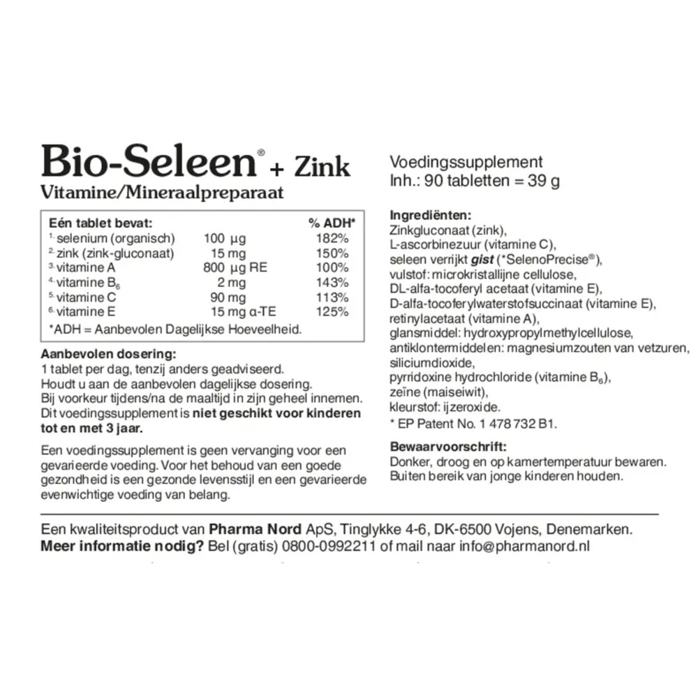 Pharma Nord Bio Seleen & Zink 90 tabletten