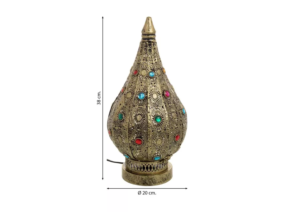 Lampe en métal avec verre acrylique coloré