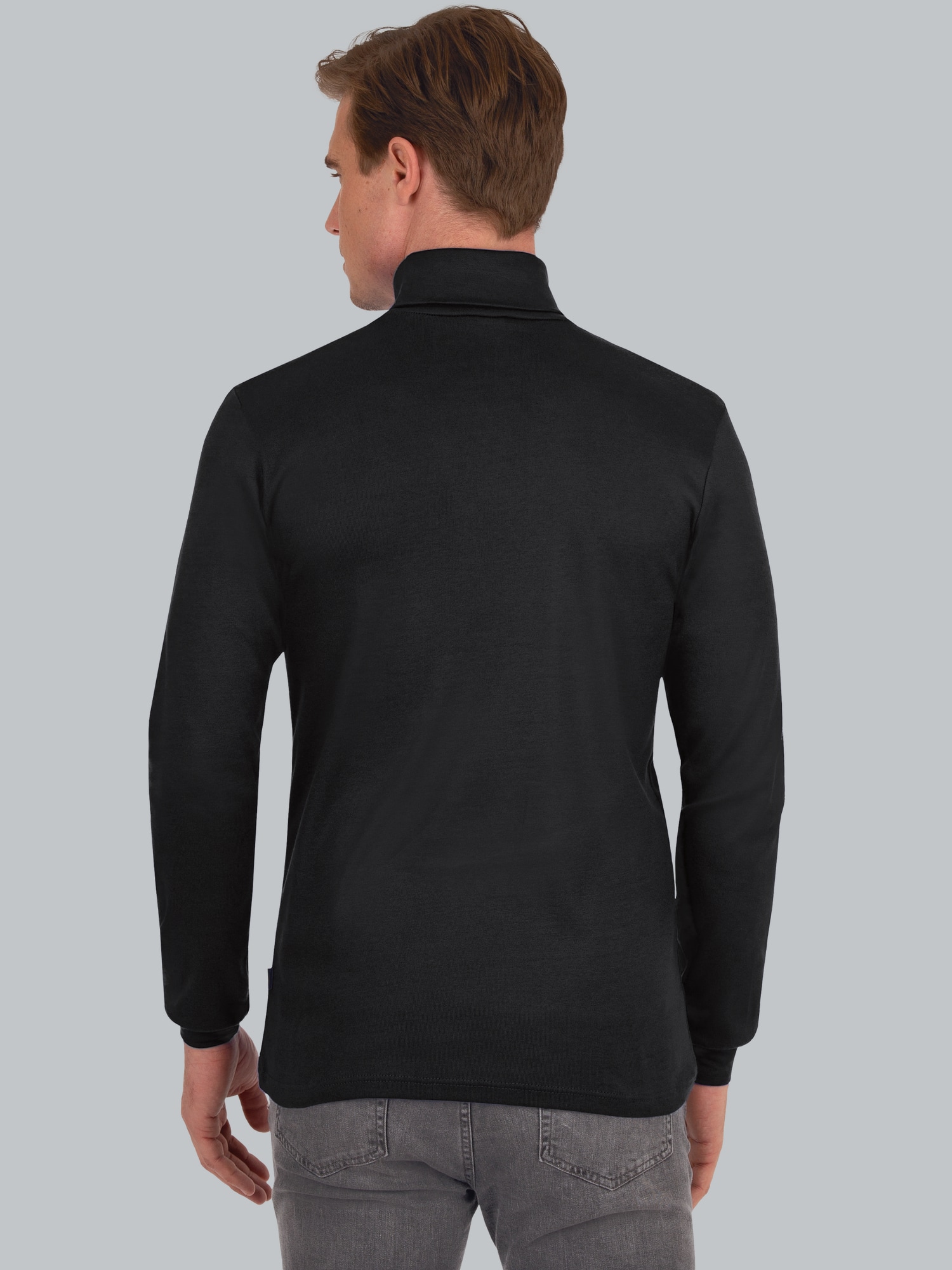 Langarm Ski/Sportrollkragenpullover Schwarz