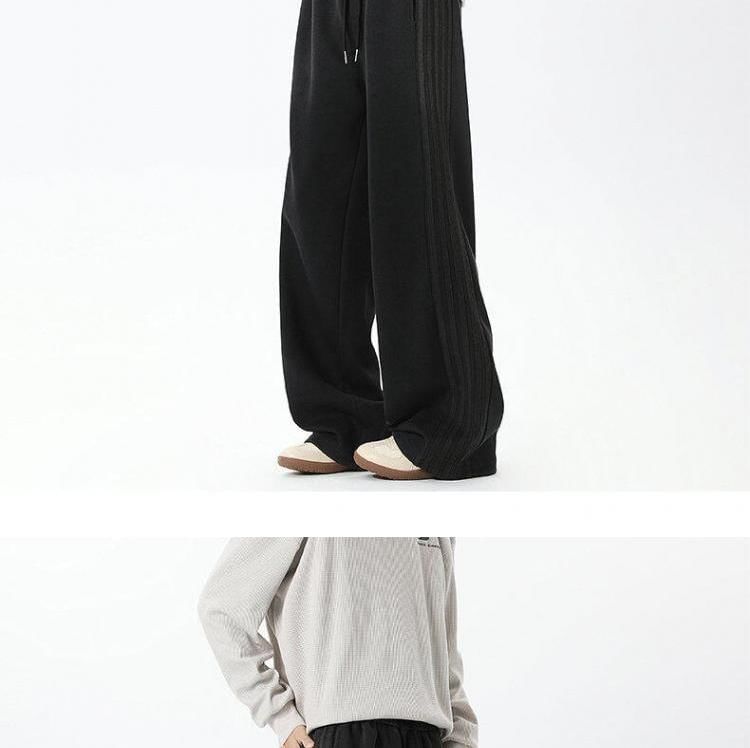 Kimeya - Hoge taille effen wijde joggingbroek