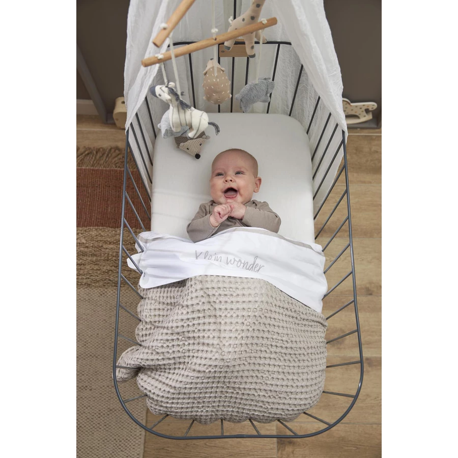 MEYCO Babydecke Waffel Teddy Grau
