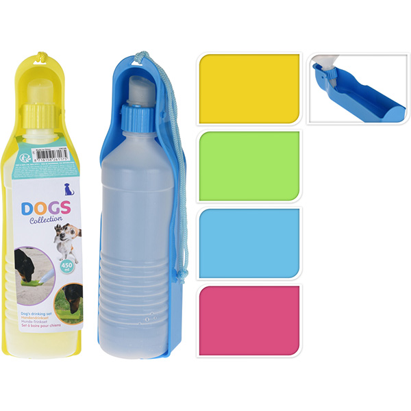 Bouteille avec abreuvoir pour animaux