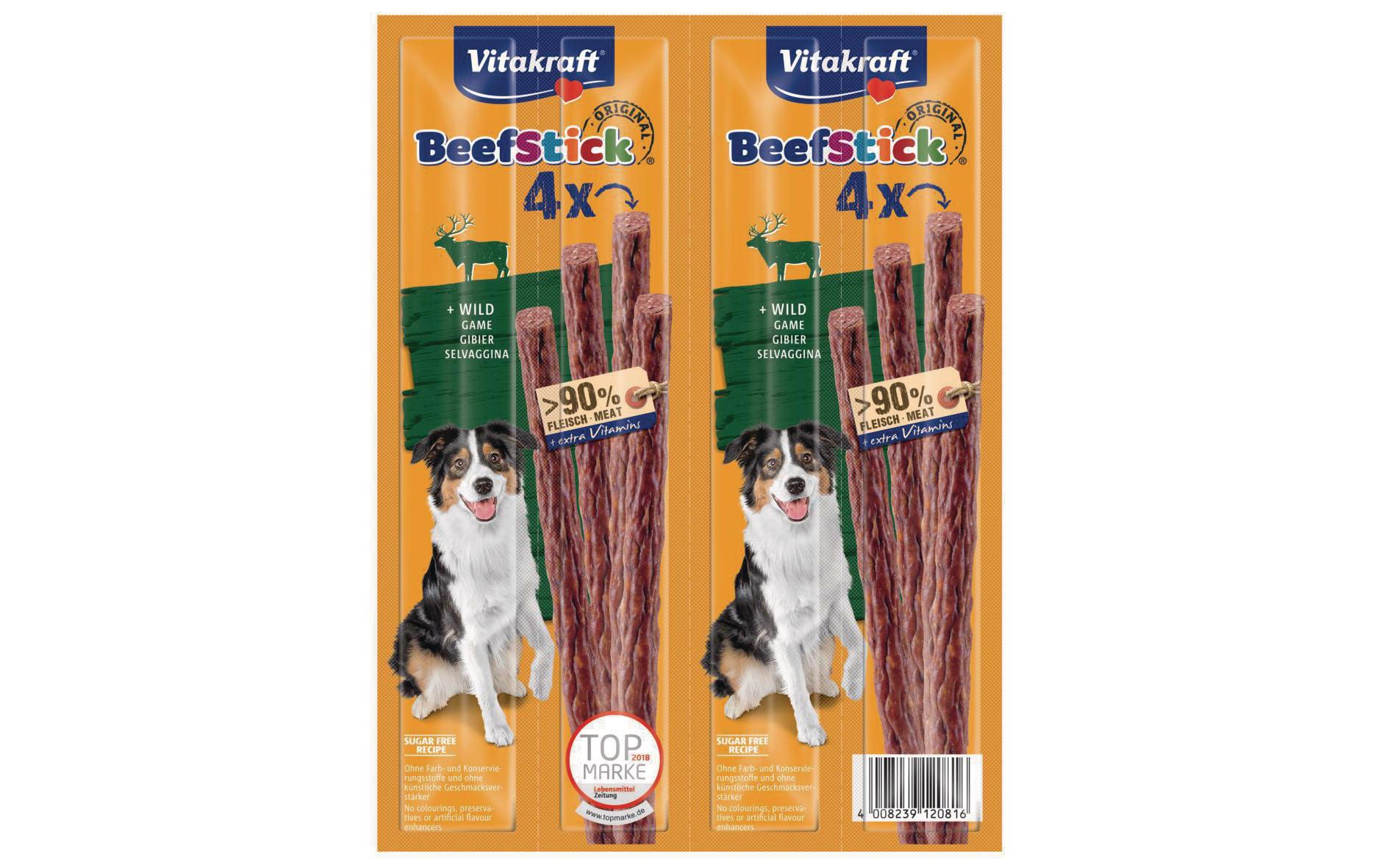 Leckerli Beef-Stick Wild, 4 StückDie Belohnung für zwischendurch