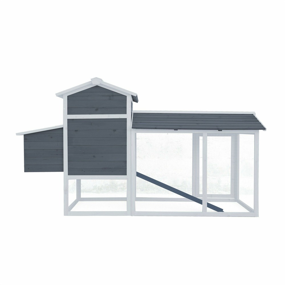 Poulailler clapier lapinière grand espace libre nichoir 204,2 cm gris