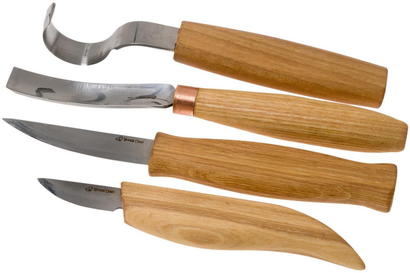 BeaverCraft Professional Spoon and Kuksa Carving Set S43 Book, houtsnijset met houten opbergboek