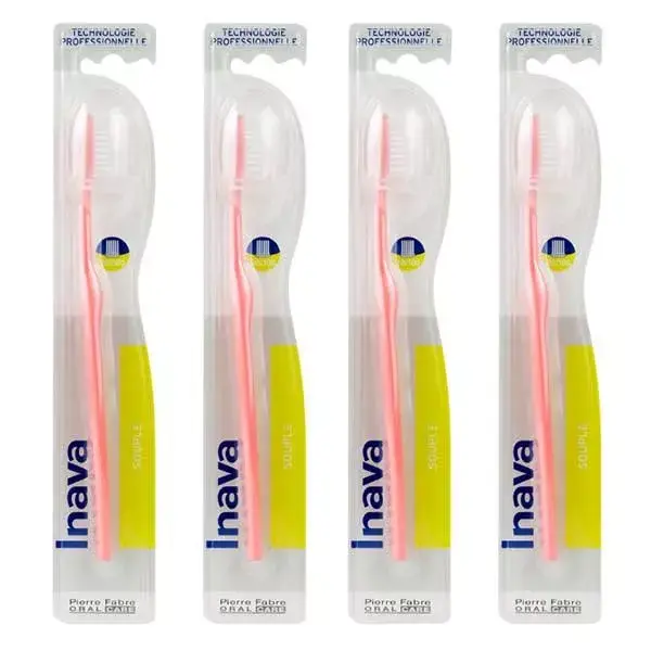 Inava 20/100 brosse à dents souples Lot de 4