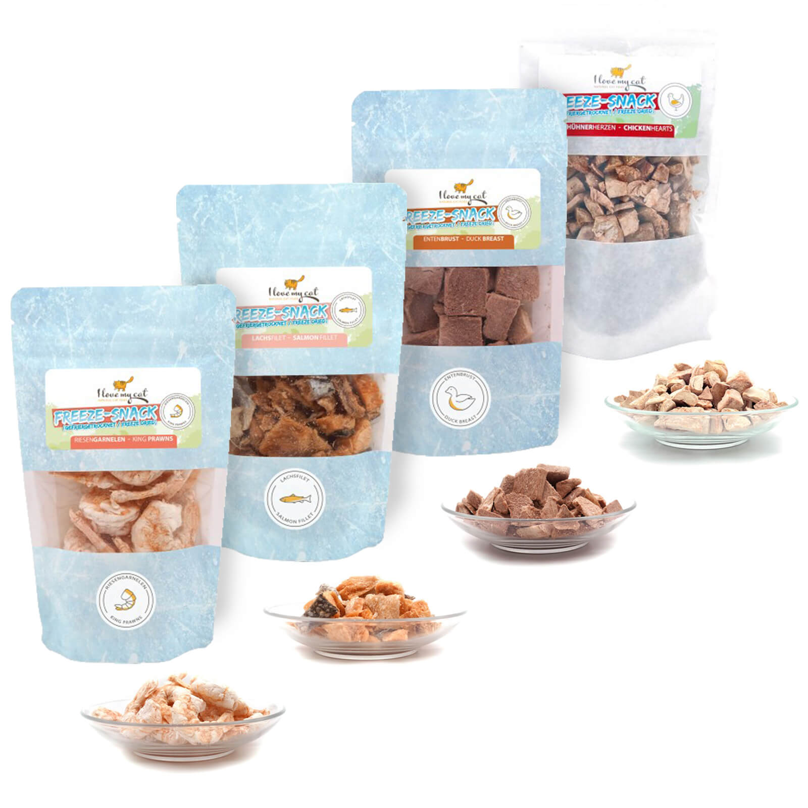 Snacks lyophilisés freeze pour chats en set économique