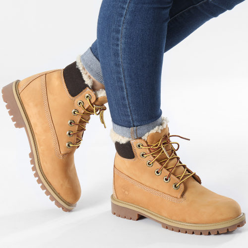Boots Femme 6 Inch Premium Waterproof Shearlingboot A1BEI Wheat Nubuck