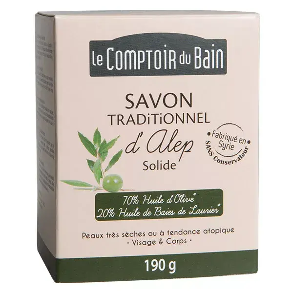Sabonete Sólido Tradicional Aleppo Le Comptoir du Bain 190g