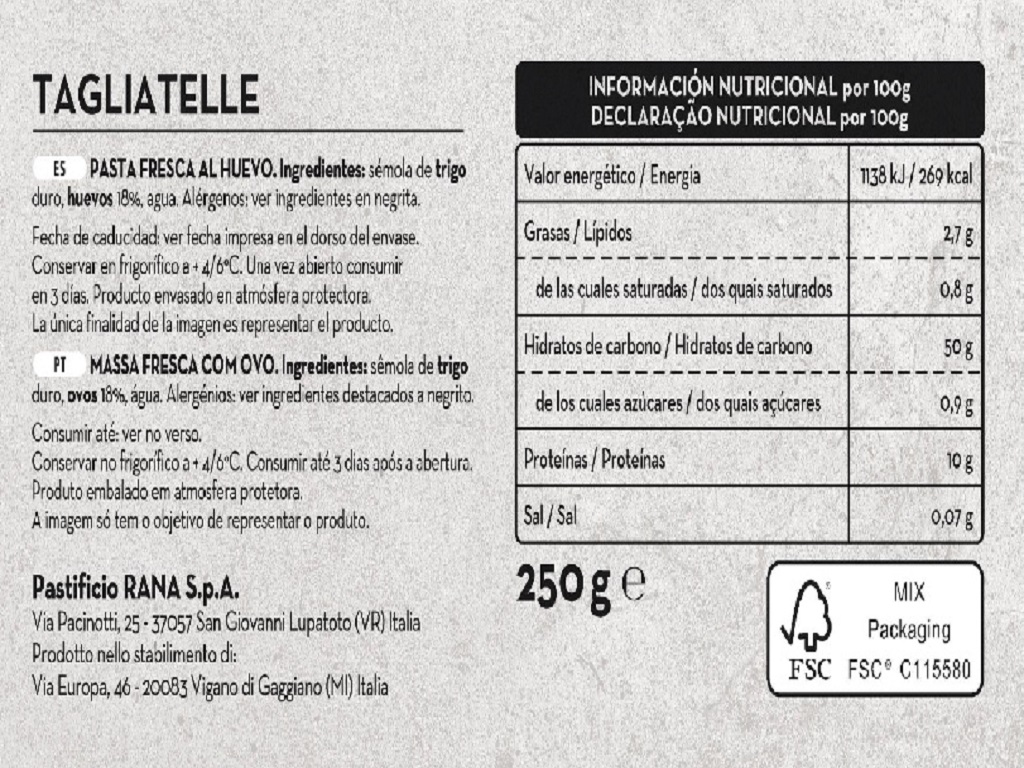 TAGLIATELLE RANA 250G