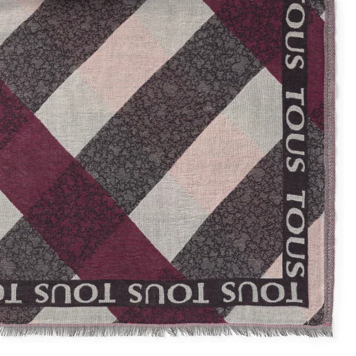 Cachecol Kaos Mini Stripes em jacquard rosa