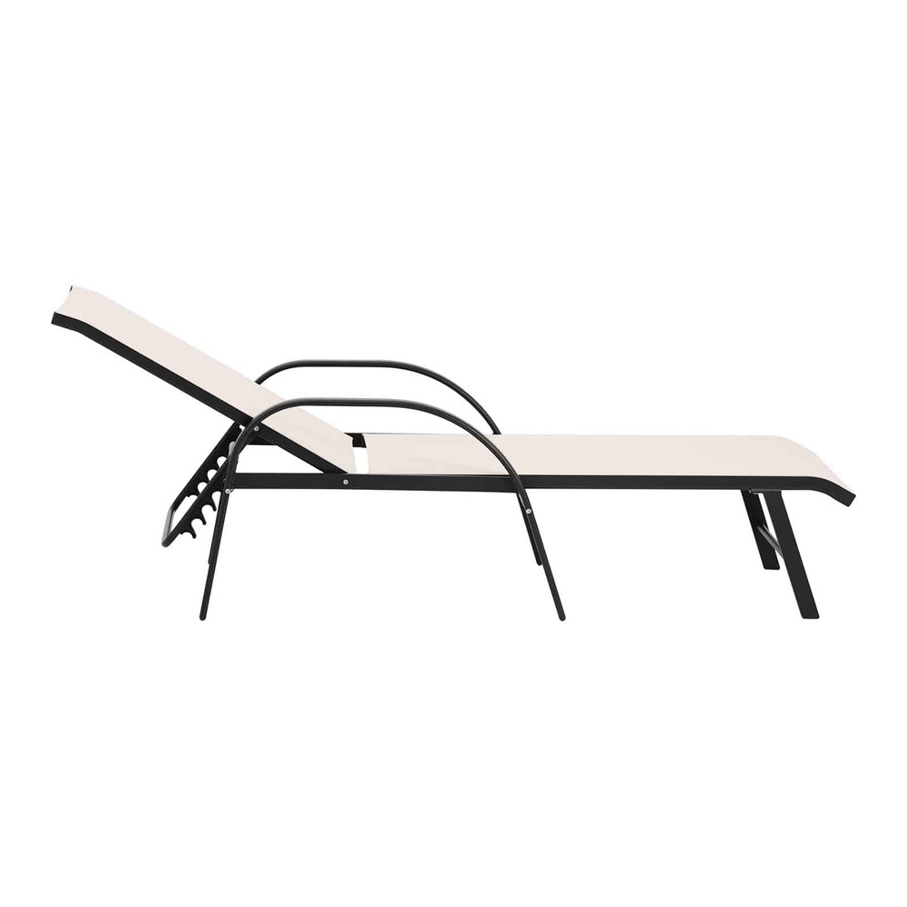 Bain de soleil en aluminium dossier réglable beige