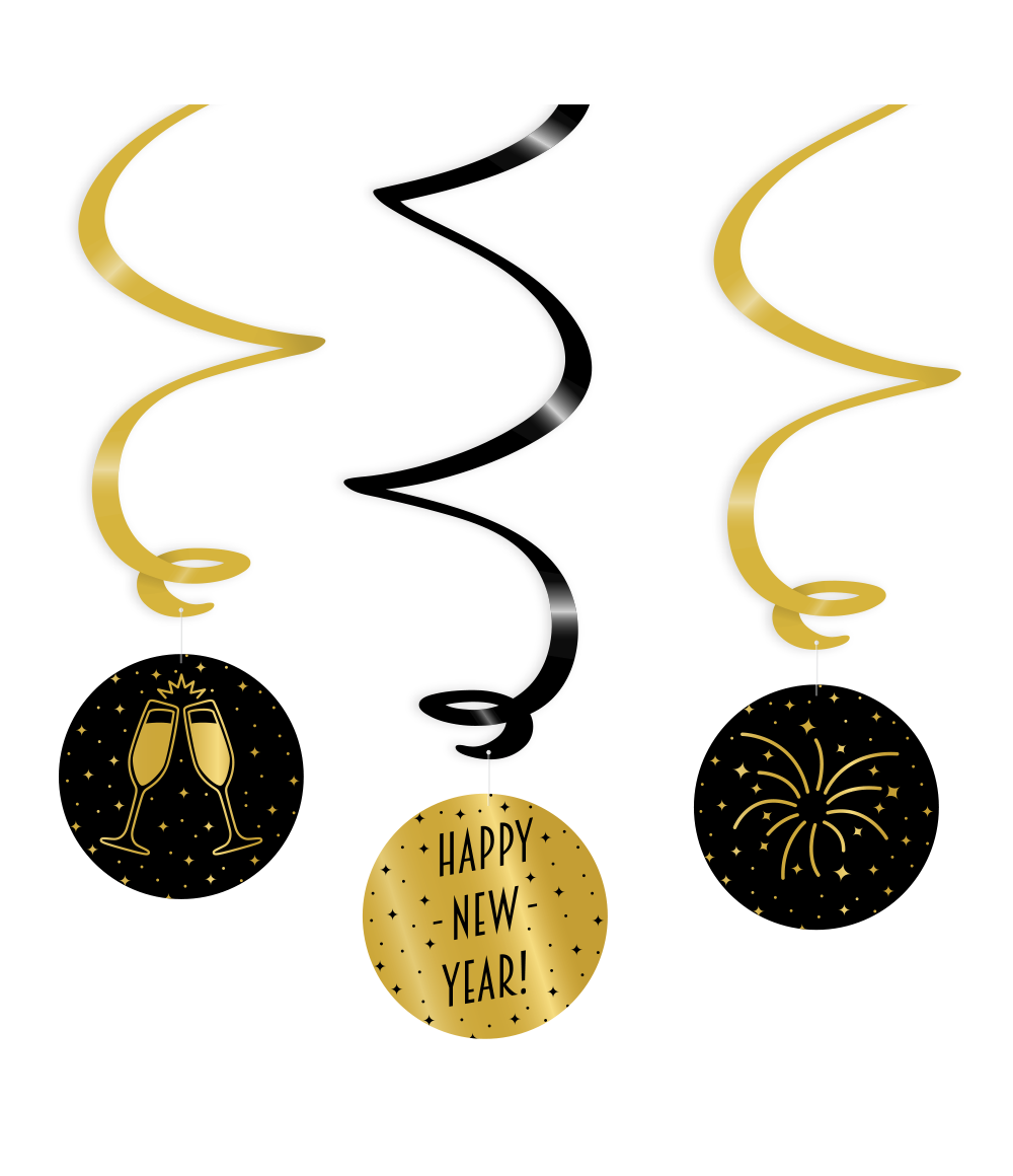 Hangdecoratie Happy New Year! 14cm 3st