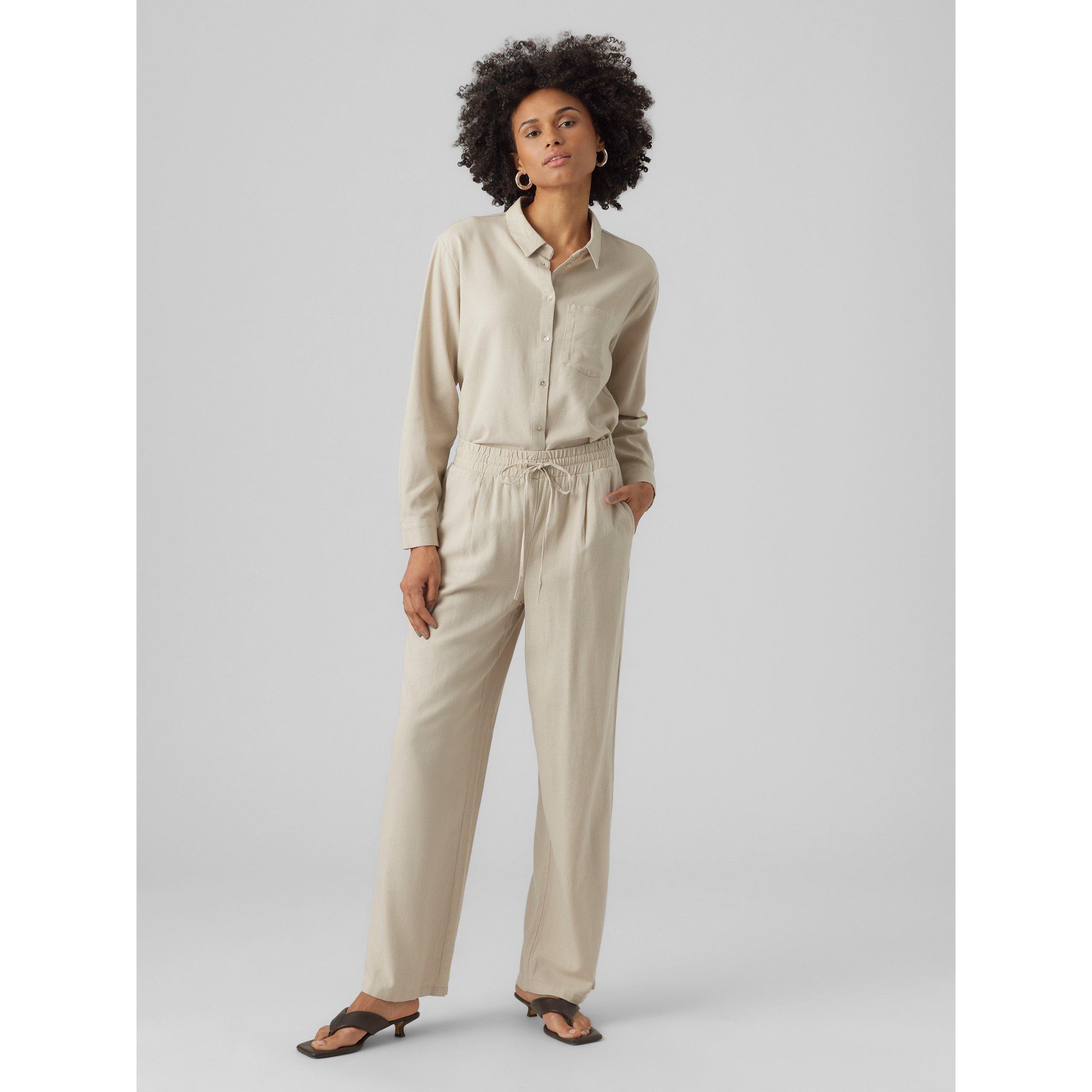 Vero Moda Straight Leg Linen Trousers