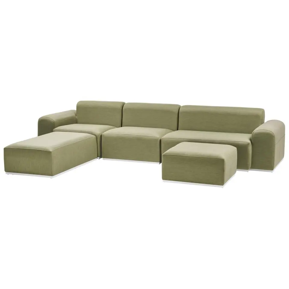 BATTIFOLLO - Loungeset modulair 7-zits - Olijfgroen - Olefine