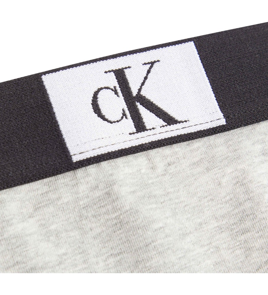 Calcinha brasileira de cintura alta Calvin Klein CK96 cinza