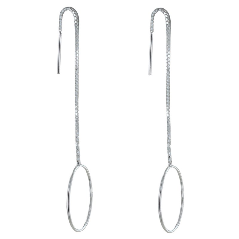 Boucles d'Oreilles Argent Chaine Vénitienne et Cercle
