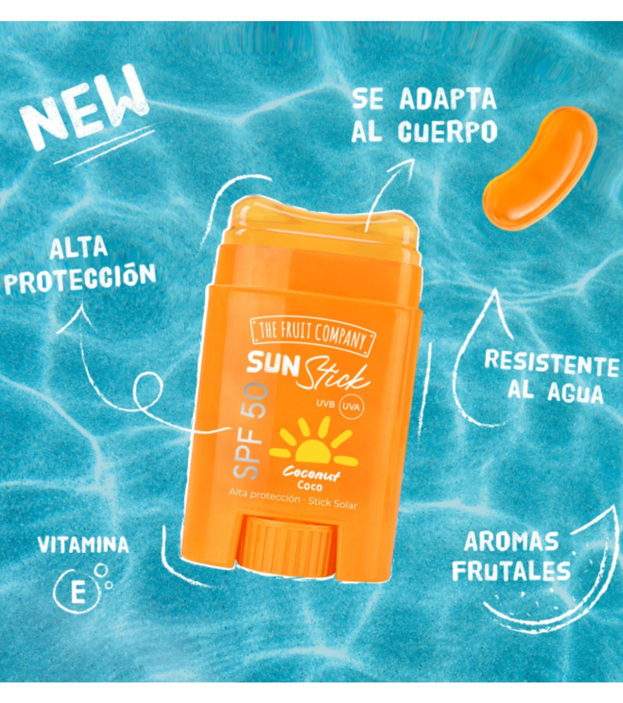 The Fruit Company - Protetor solar em bastão FPS 50 - Tropical
