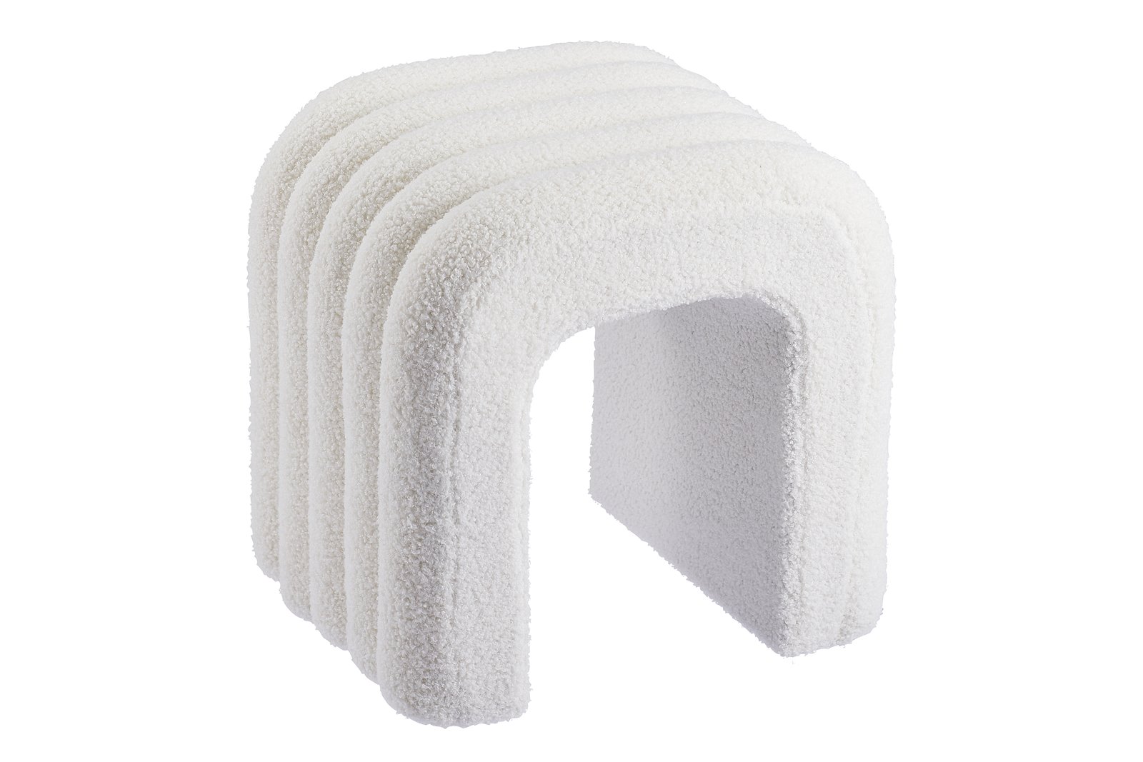 Bow puff H42cm i offwhite teddytekstil