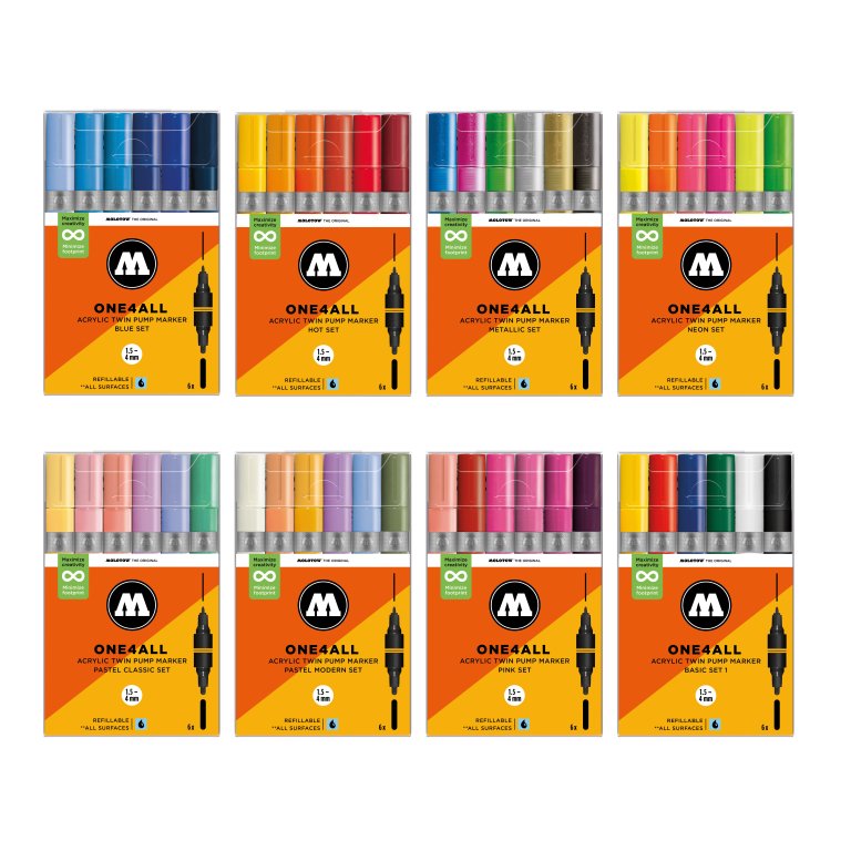 Molotow Lackmarker One4all Acryl Twin, 6er-Set
