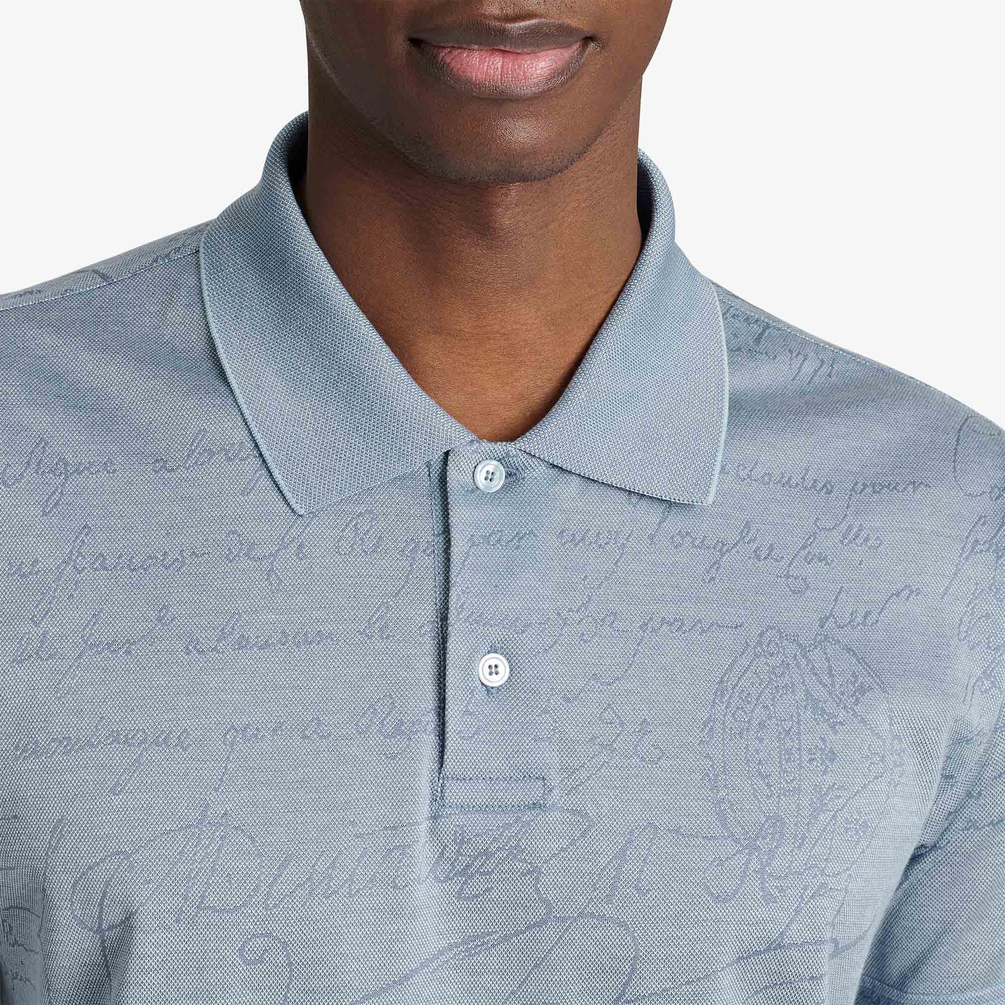 Polo Pique En Jacquard Scritto
