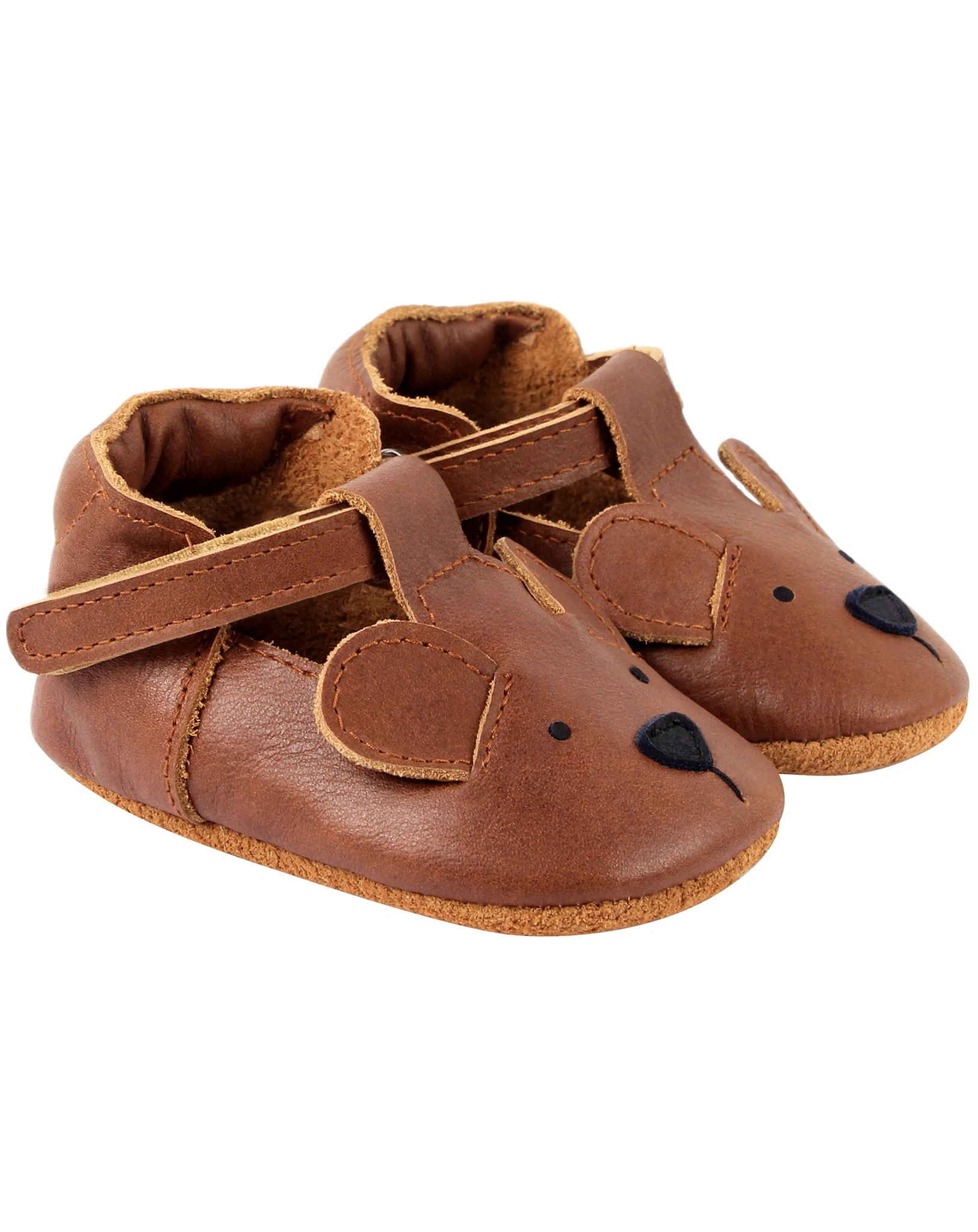 Krabbelschuhe SPARK CLASSIC - BEAR in cognac