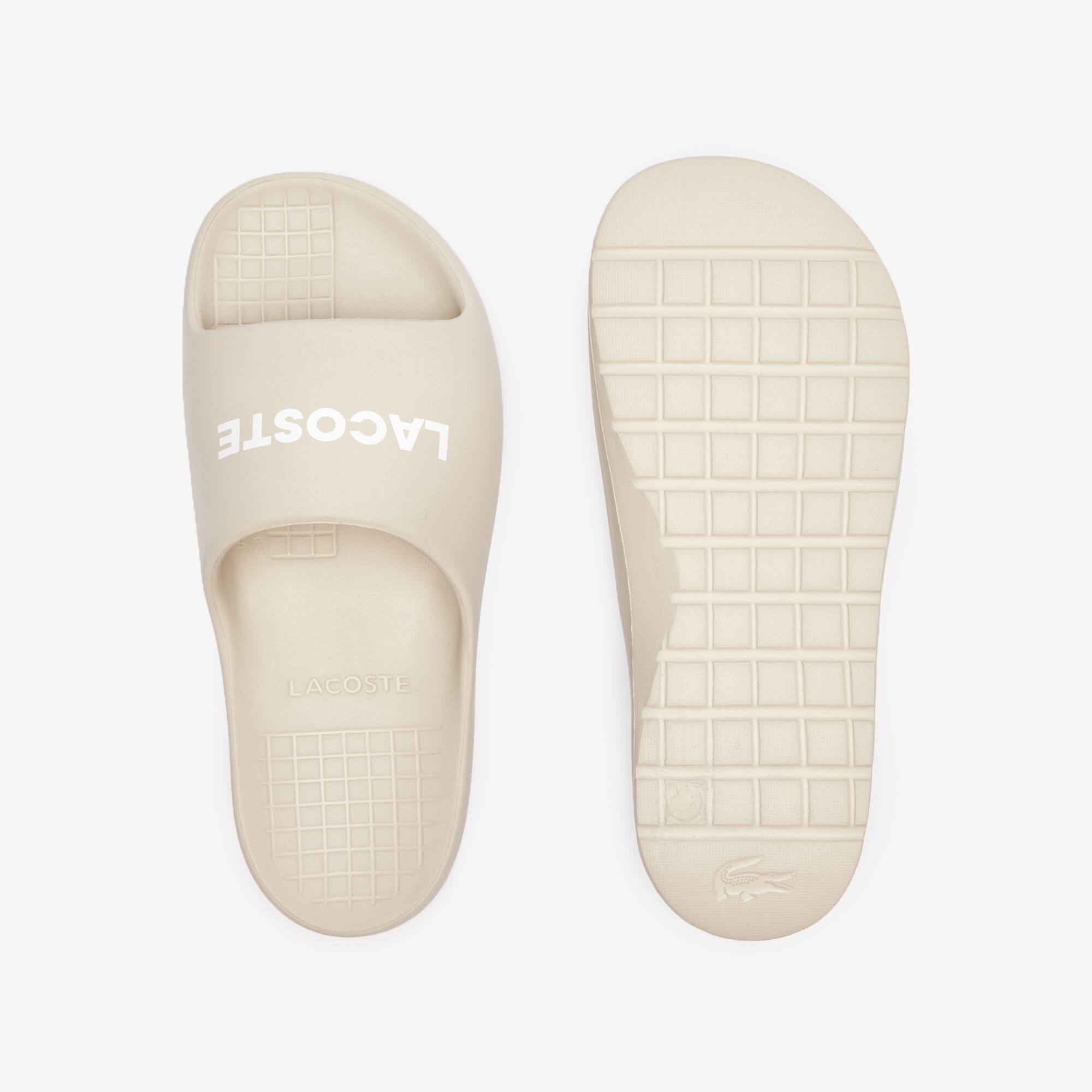 Claquettes Serve Slide 2.0 homme siglées Claquettes & Sandales - Blanc - Lacoste - Homme