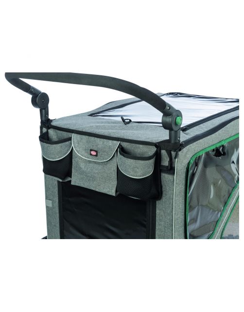 Trixie Fietskar - Hondenfietskar - 64x92x80\/130 cm Grijs Groen Tot 25 Kg Small