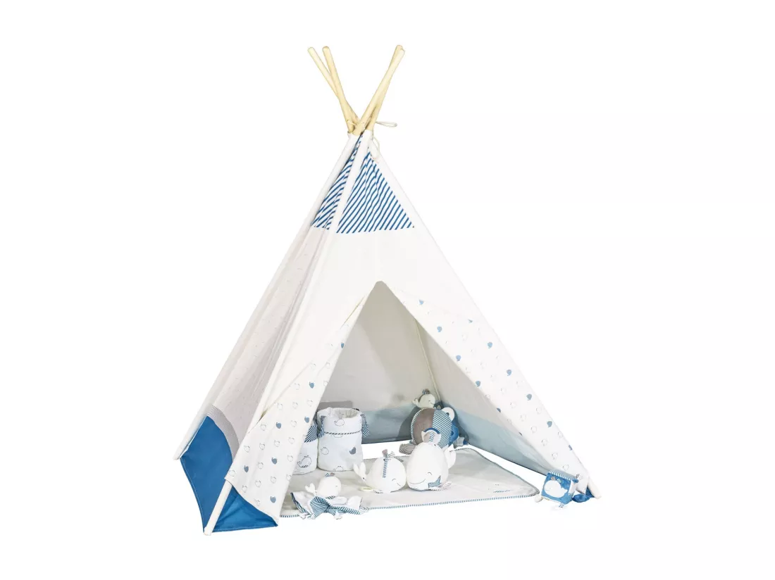 Tipi en toile en coton blanc