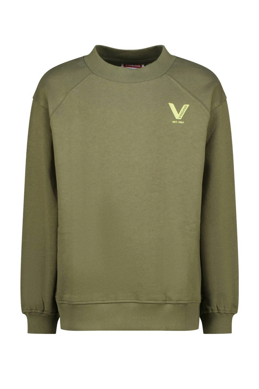 Vingino sweater groen rib gebreid