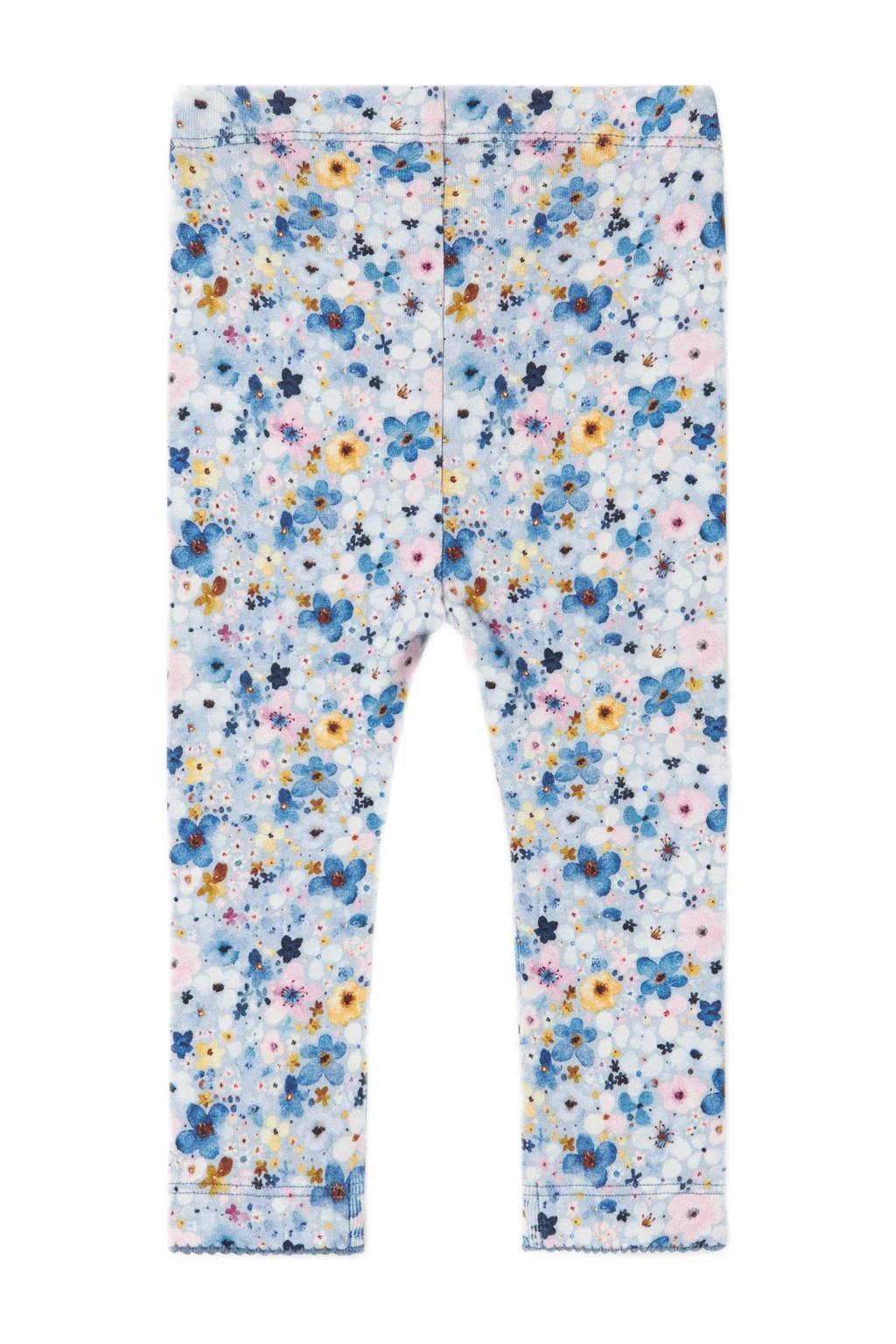 NAME IT baby gebloemde regular fit broek NBFLOSA blauw
