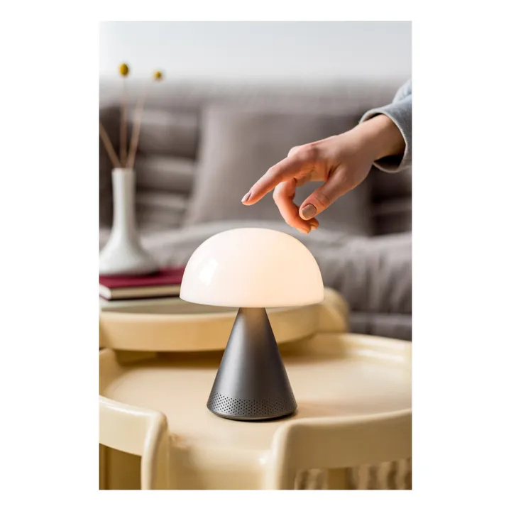 Lexon Lampe à poser Mina audio | Gris métal