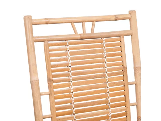 Chaise à bascule avec coussin Bambou 3