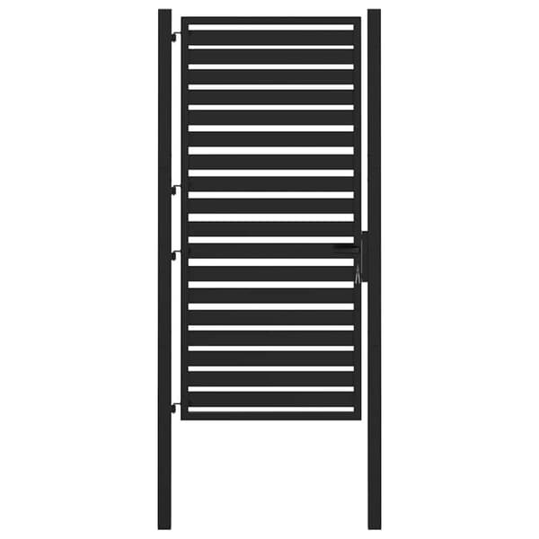 vidaXL Hageport låsbar svart 100x180 cm aluminium