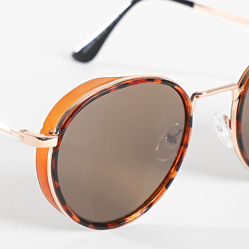 Lunettes De Soleil Doré Marron Fauve