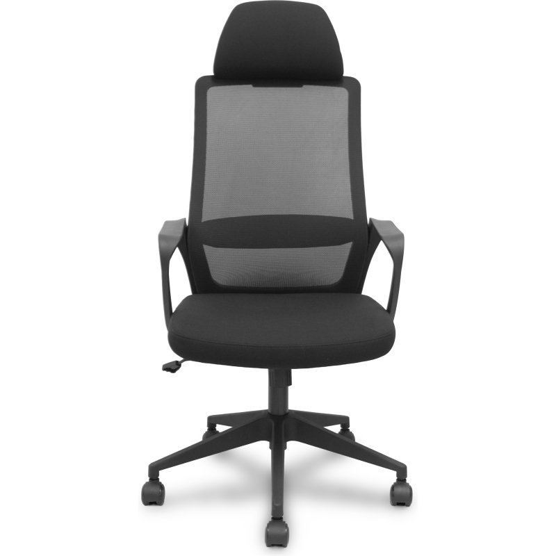 Chaise de bureau Pro534 avec dossier en résille, assise en tissu, base pyramidale, roulettes en nylon