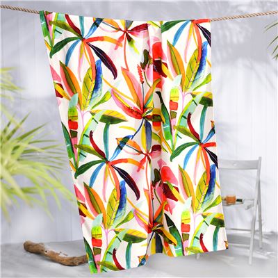 Drap de plage feuillage exotique - 360 g/m²