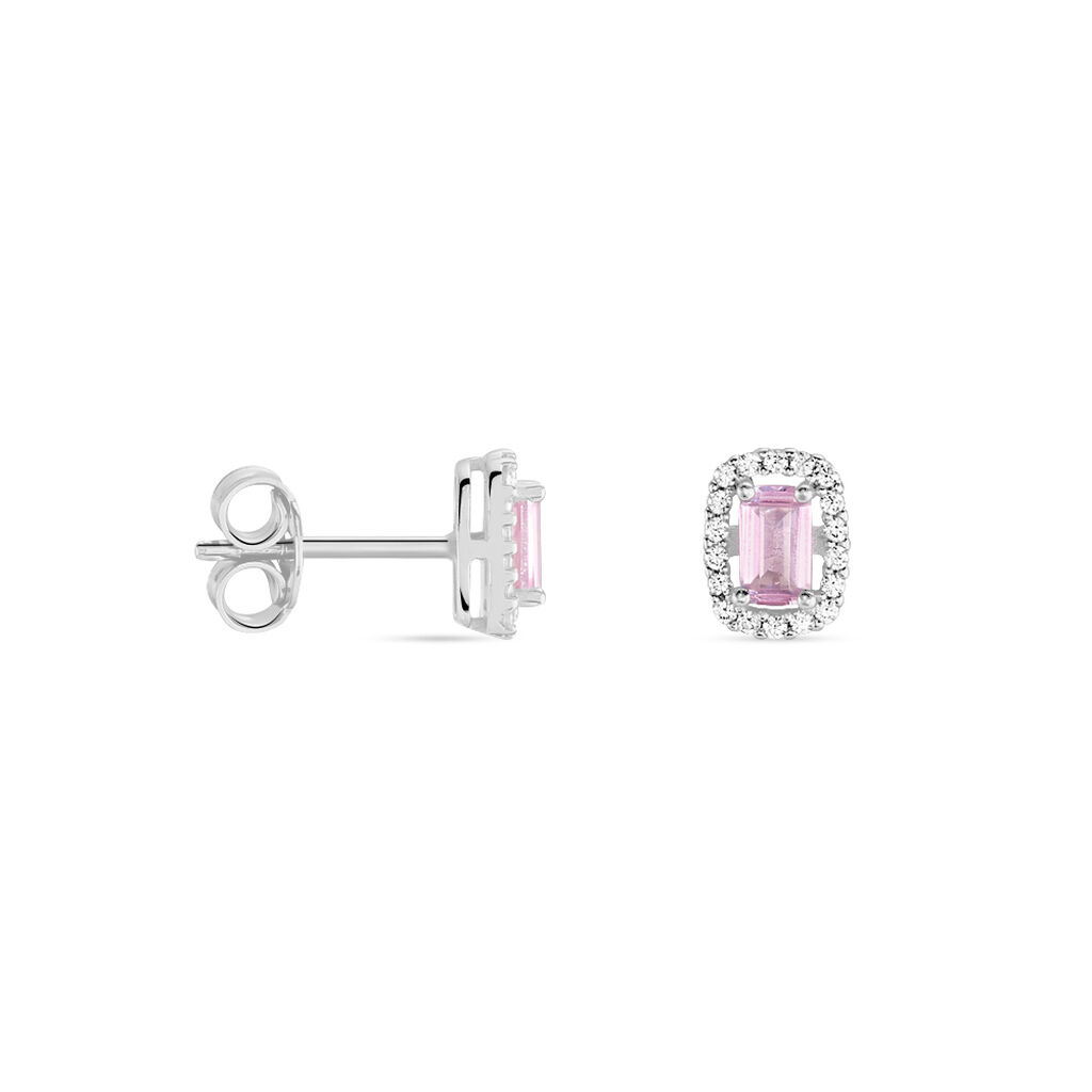 Boucles D'oreilles Puces Aladin Argent Blanc Oxyde De Zirconium