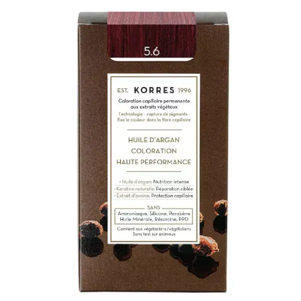 Korres Capillaire Coloration Permanente Châtain Clair Magenta 5.6