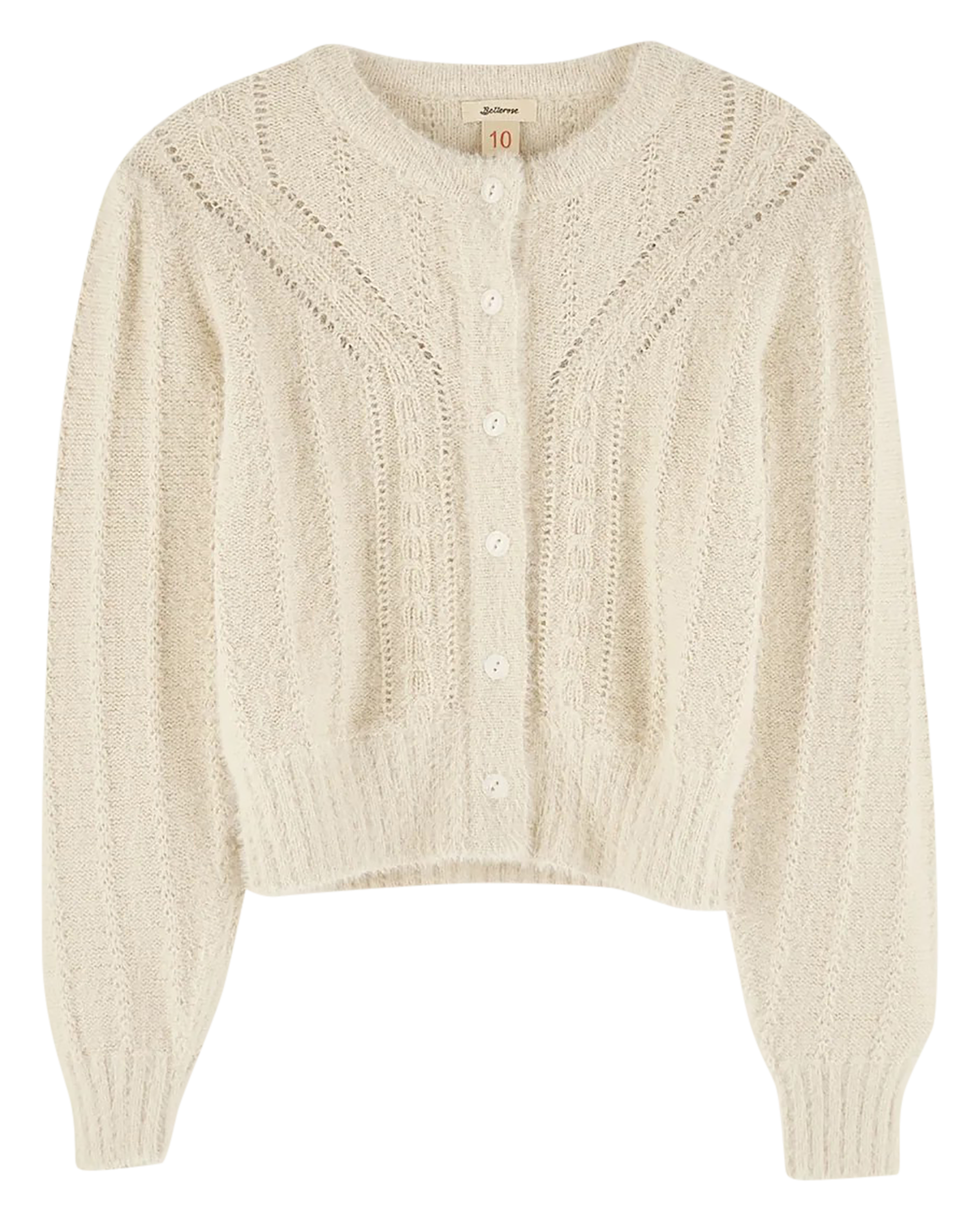 GOLTER - Cardigan droit ajouré | Beige