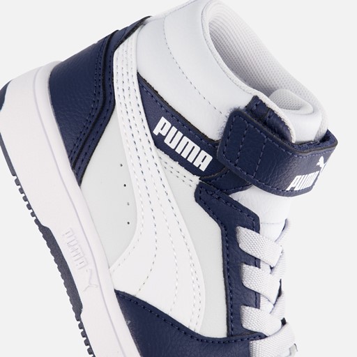 Puma Rebound v6 Mid Sneakers blauw Imitatieleer