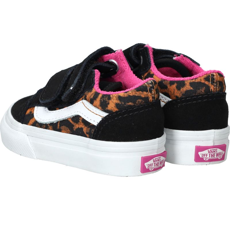 Vans Old Skool V Leopard Pop Sneakers Zwart Meisjes