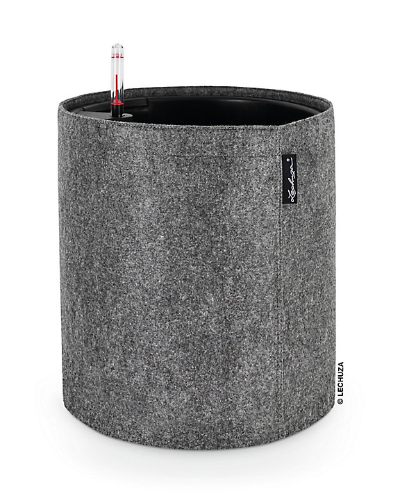 Pot rond Lechuza Trend Cover feutre gris foncé Ø32 × h.33 cm