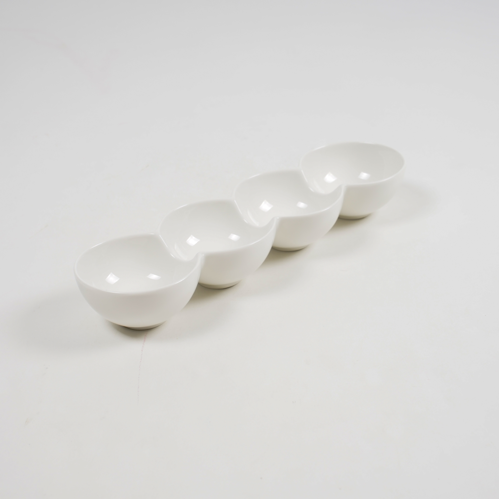 Viererschale 'Piselli', weiß, B 30 cm, L 8 cm, H 4 cm von fischer's lagerhaus